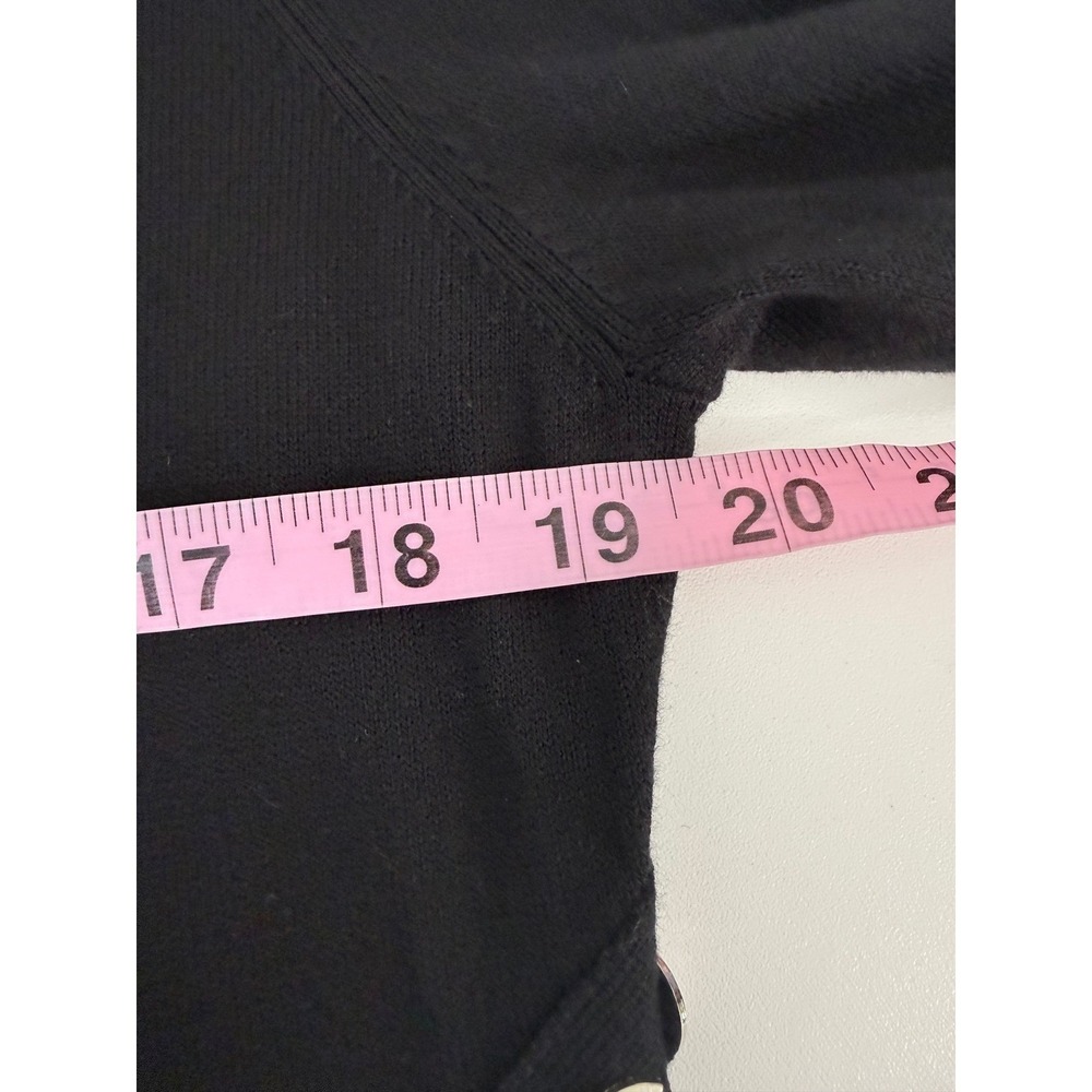 Boston Proper Studded Cardigan Large Black Zip Front Mock Neck NWT - Picture 7 of 11